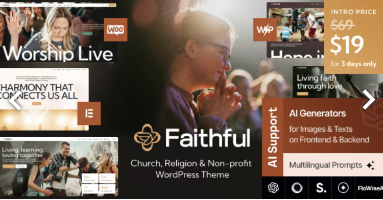 Faithful - Church & Religion Non-profit WordPress Theme