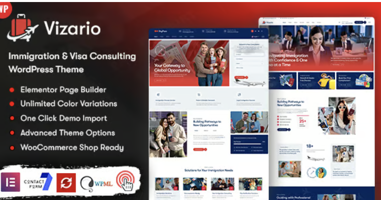 Vizario - Immigration and Visa Consulting WordPress Theme