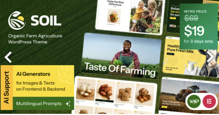 Soil - Organic Farm Agriculture WordPress Theme