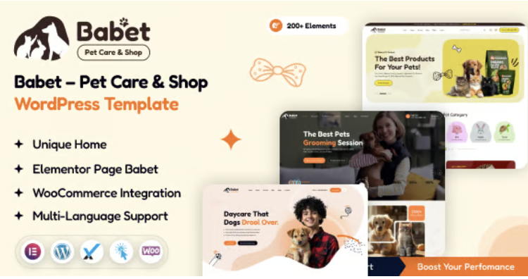 Babet - Pet Care & Shop WordPress Theme
