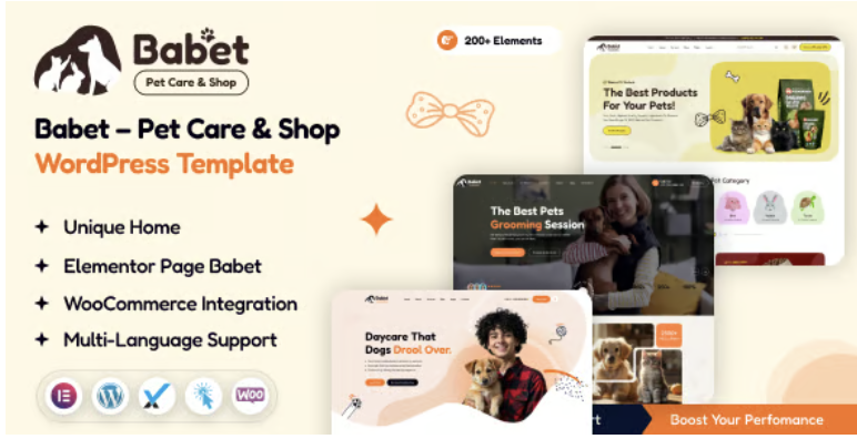 Babet - Pet Care & Shop WordPress Theme