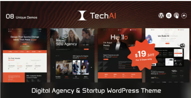 Tech Ai - Startup & IT Agency WordPress Theme