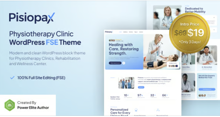 Pisiopax – Physiotherapy Clinic Gutenverse FSE WordPress Theme
