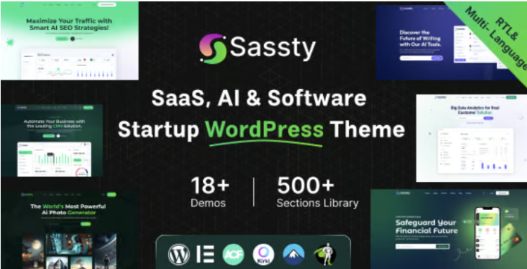 Sassty - Sass Startup & Software Business WordPress Theme