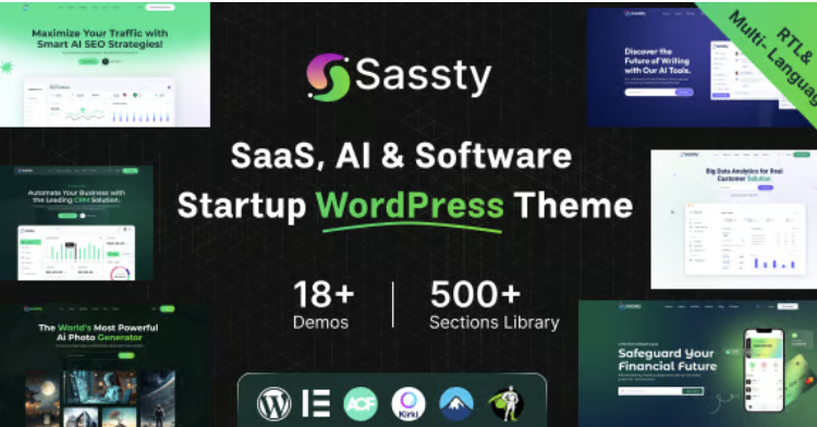 Sassty - Sass Startup & Software Business WordPress Theme