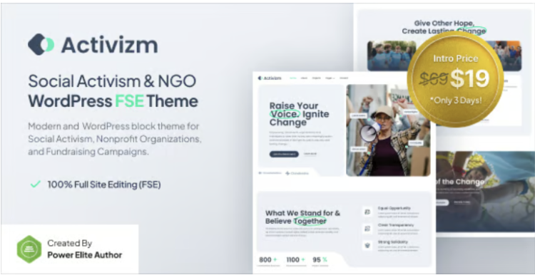 Activizm – Social Activism & NGO Gutenverse FSE WordPress Theme