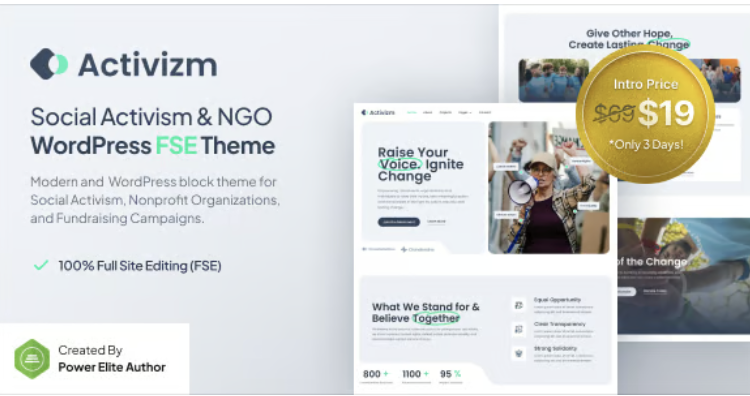 Activizm – Social Activism & NGO Gutenverse FSE WordPress Theme