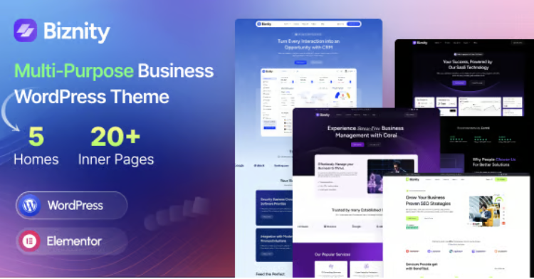 Biznity – Multipurpose Business WordPress Theme