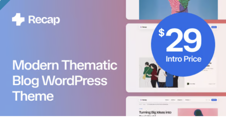 Recap - Modern Thematic Blog WordPress Theme