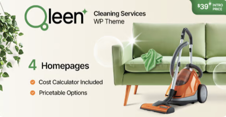 Qleen - Cleaning Services WordPress Theme