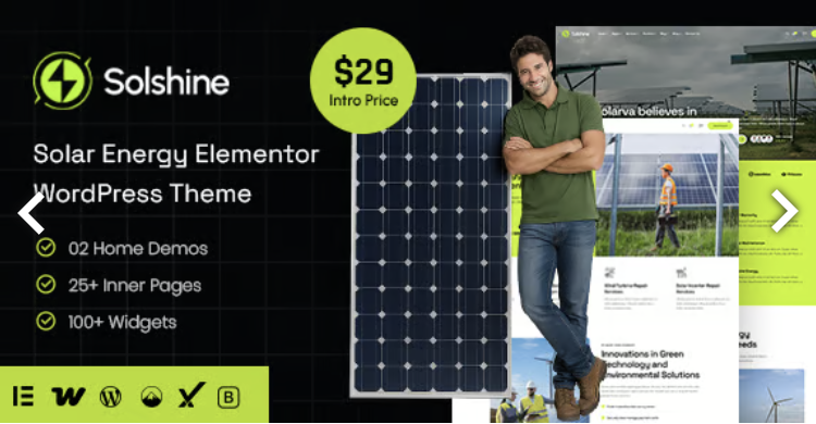 Solshine – Solar Energy Elementor WordPress Theme