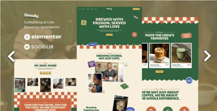 Brewly - Coffee Shop & Cafe Elementor Template Kit