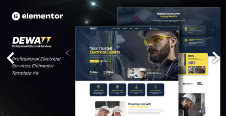 Dewatt - Professional Electrical Services Elementor Template Kit