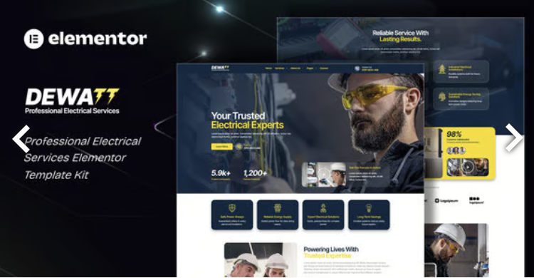Dewatt - Professional Electrical Services Elementor Template Kit