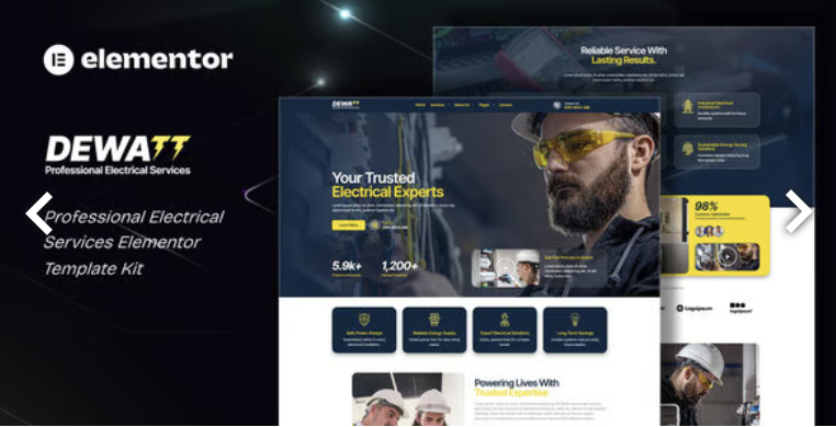 Dewatt - Professional Electrical Services Elementor Template Kit