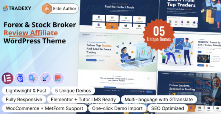 Tradexy - Forex & Stock Broker Review Affiliate WordPress Theme