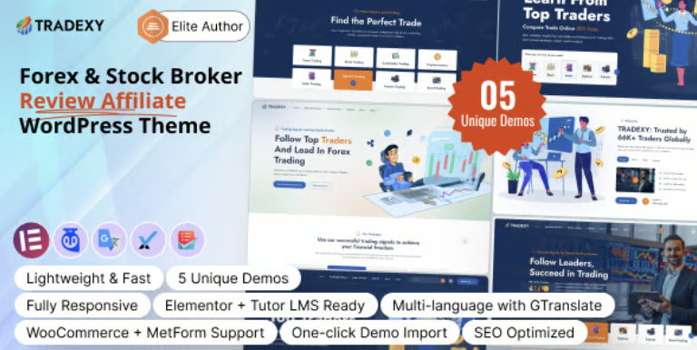 Tradexy - Forex & Stock Broker Review Affiliate WordPress Theme 2 Tradexy - Forex & Stock Broker Review Affiliate WordPress Theme