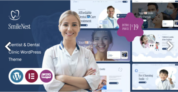 Smilenest - Dentist & Dental Clinic WordPress Theme