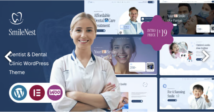 Smilenest - Dentist & Dental Clinic WordPress Theme