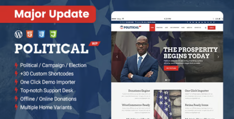 PoliticalWP - Political Campaign WordPress Theme
