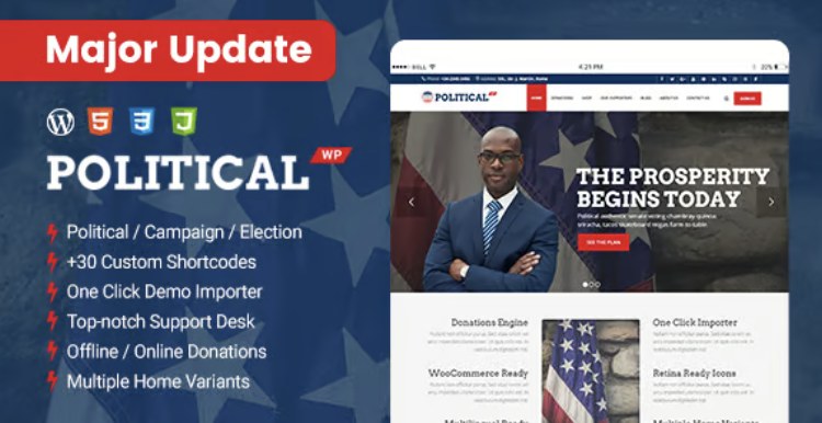 PoliticalWP - Political Campaign WordPress Theme