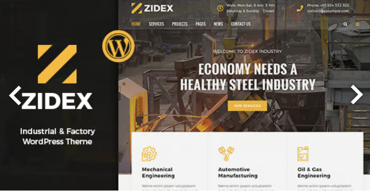 Zidex - Industrial & Factory WordPress Theme