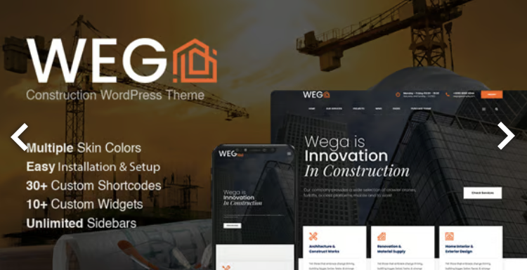 Wega - Construction WordPress Theme