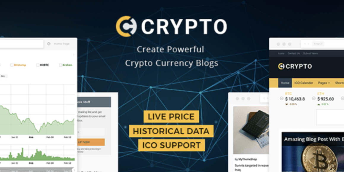 Crypto – A Bitcoin & Cryptocurrency WordPress Theme