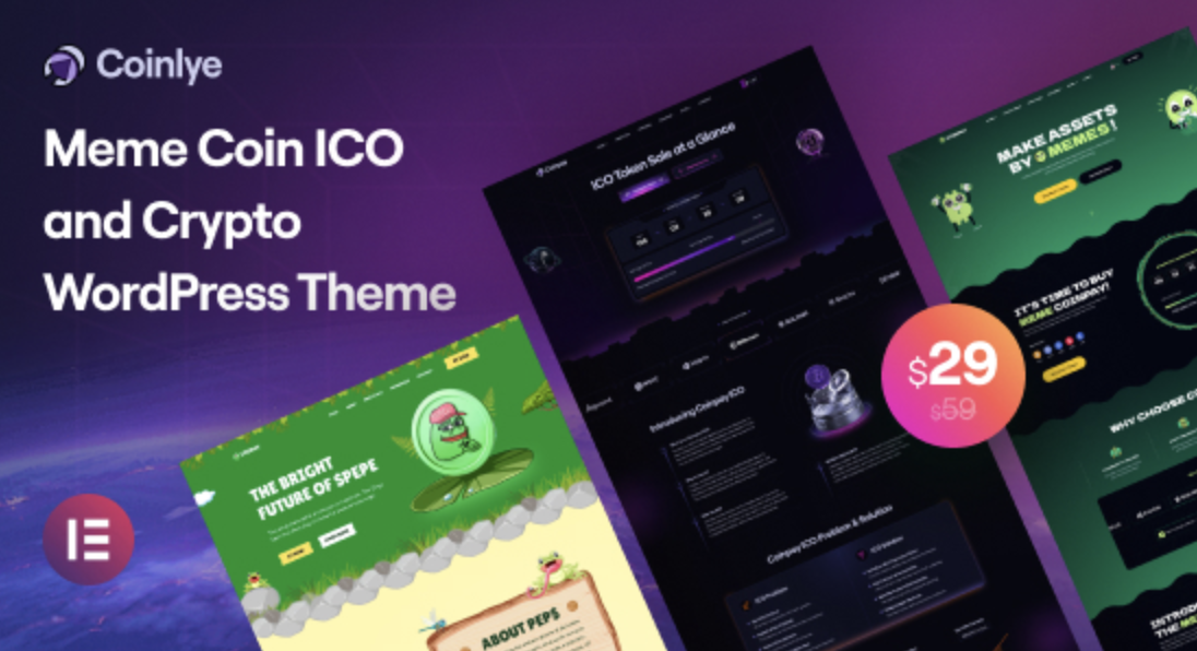 Coinlye - Meme coin ICO & Crypto WordPress Theme