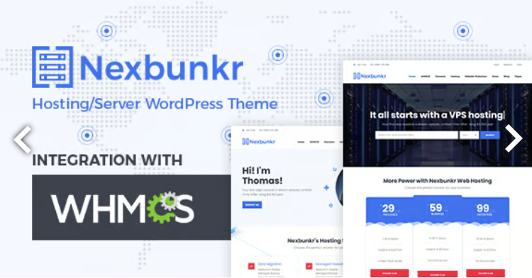 Nexbunker - Hosting/Server WordPress Theme + WHMCS