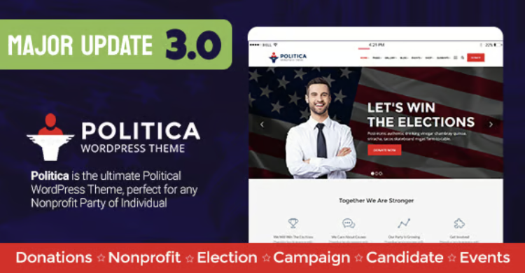 Politica - A Modern Political Party & Candidate WordPress Theme