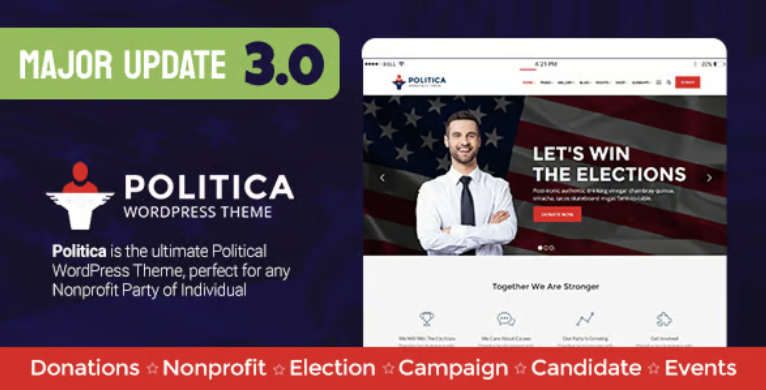 Politica - A Modern Political Party & Candidate WordPress Theme 2 Politica - A Modern Political Party & Candidate WordPress Theme