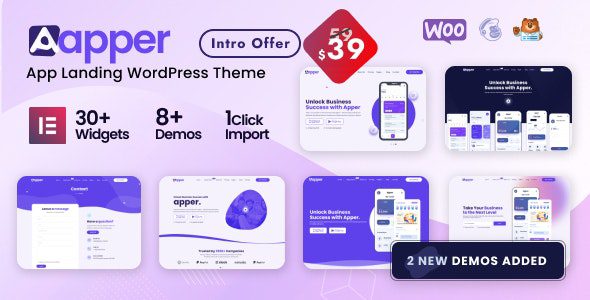 Apper - App Landing Page WordPress Theme