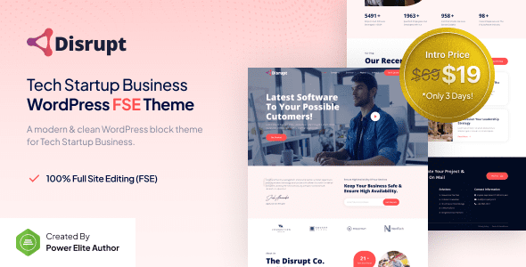 Disrupt – Tech Startup Business Gutenverse FSE WordPress Theme