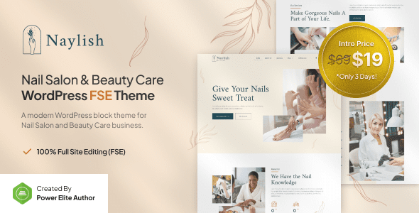 Naylish – Nail Salon & Beauty Care Gutenverse FSE WordPress Theme