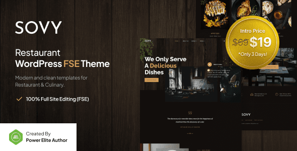 Sovy – Restaurant Gutenverse FSE WordPress Theme