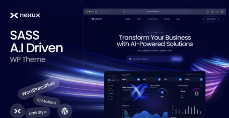 Nexux - AI Saas Landing Page WordPress Theme