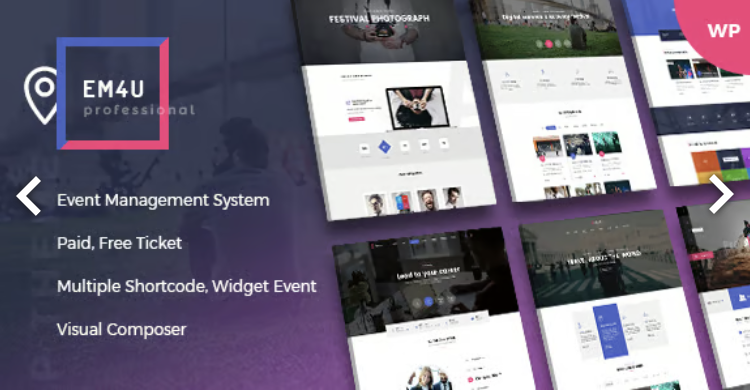 EM4U - Event Management WordPress Theme for Booking Tickets