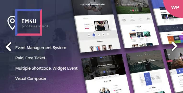 EM4U - Event Management WordPress Theme for Booking Tickets