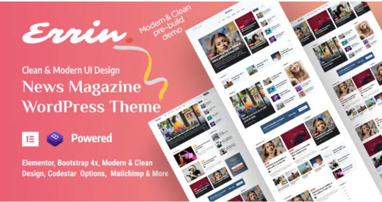 Errin - Personal Blog & Magazine Video Production WordPress Theme