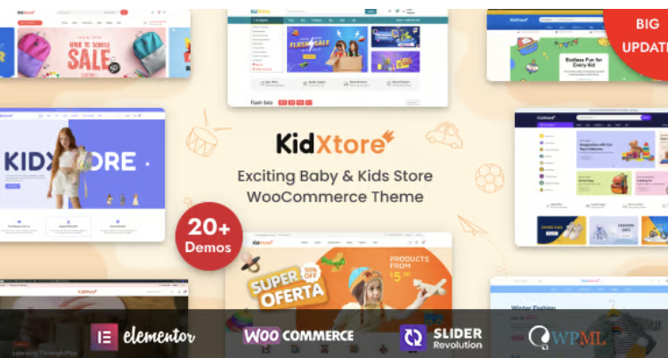 KidXtore - Kids Clothing and Toys Store Elementor WooCommerce WordPress Theme