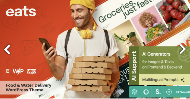 Eats - Water & Food Delivery WordPress Theme