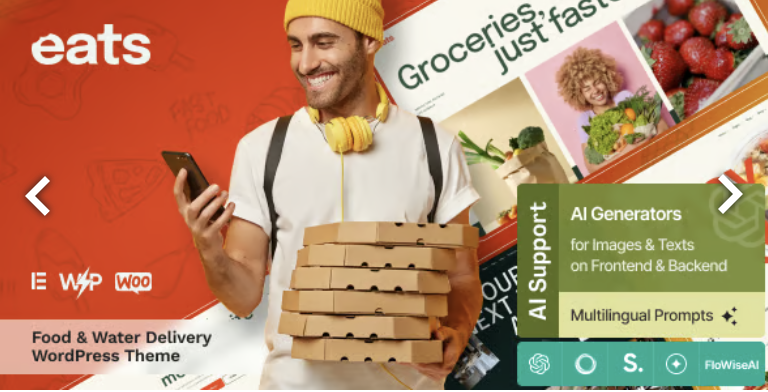 Eats - Water & Food Delivery WordPress Theme