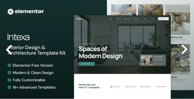 Intexa - Interior Design & Architecture Elementor Template Kit