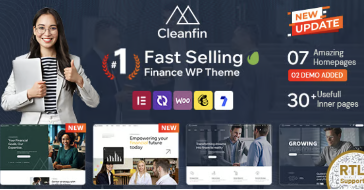 Cleanfin - Finance Consulting WordPress Theme + RTL