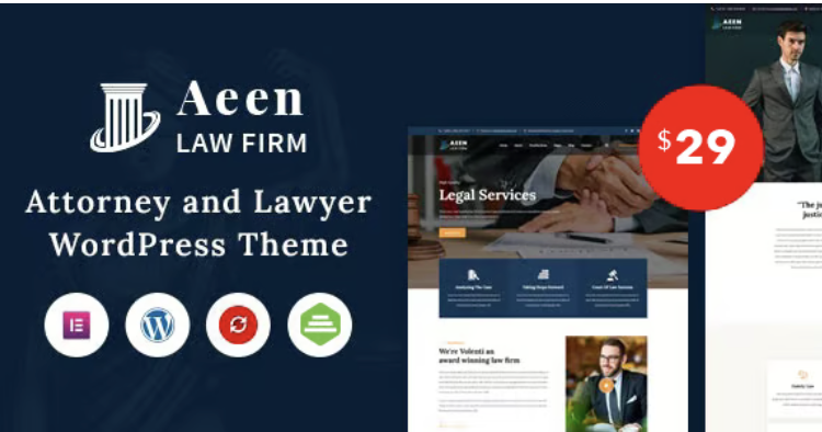 Aeen - Attorney and Lawyer WordPress Theme