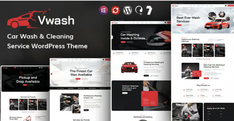 Vwash - Car Wash & Cleaning Service WordPress Theme