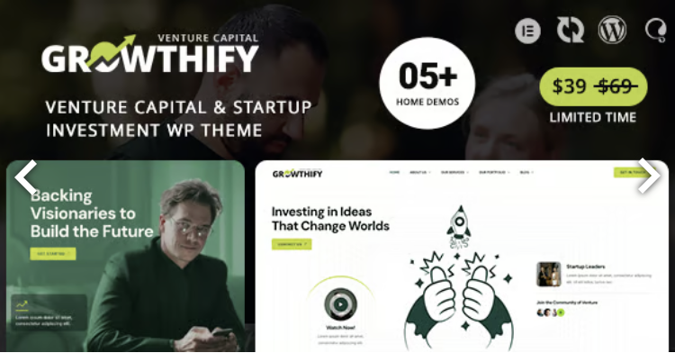 Growthify – Venture Capital & Startup Investment WordPress Theme