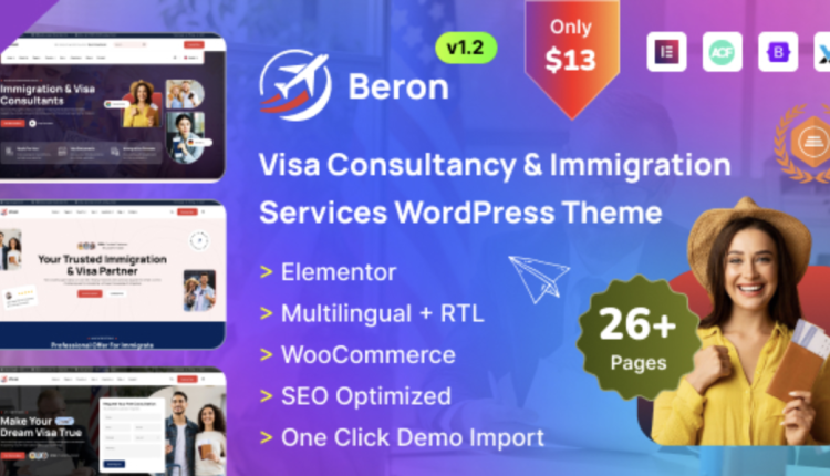 Beron - Visa Consultancy & Immigration Services WordPress Theme