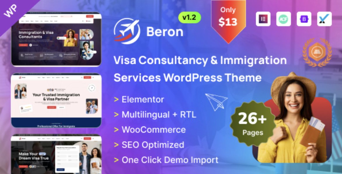 Beron - Visa Consultancy & Immigration Services WordPress Theme